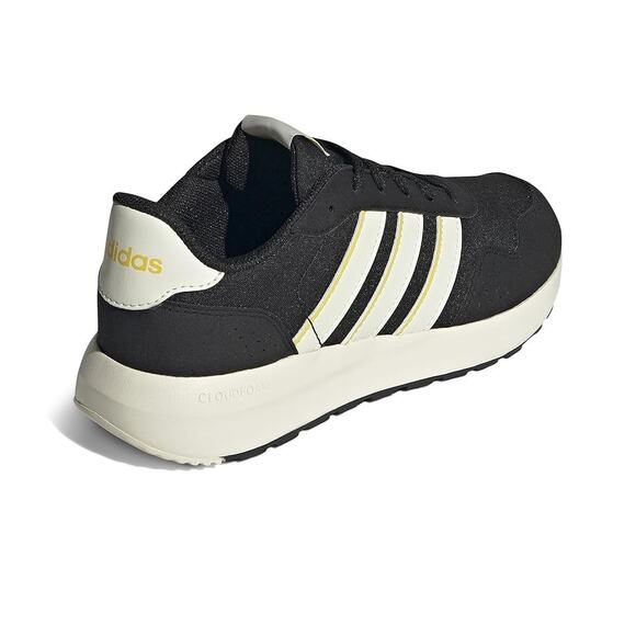 NWT adidas Unisex Kids Running 60s Sneakers Black/Off White/Yellow Sz 3.5 - Picture 4 of 4